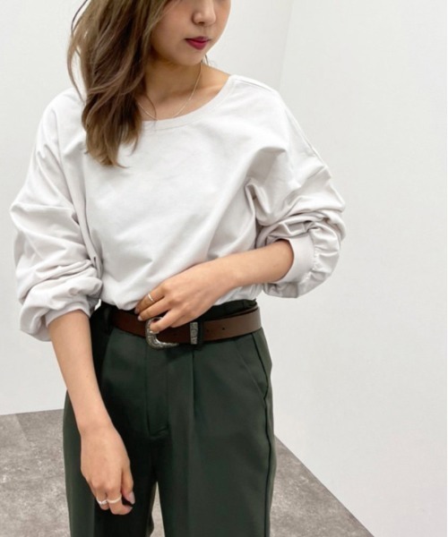 apres jour mignon(アプレジュールミニョン)の「バックUネックトップス【ZOZOTOWN限定アイテム】(Tシャツ/カットソー・レディース・グレイッシュベージュ/ブラック/ダークブルー/アイボリー・フリー/X-LARGE)」の13枚目の写真