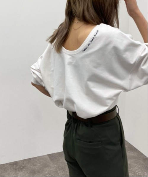 apres jour mignon(アプレジュールミニョン)の「バックUネックトップス【ZOZOTOWN限定アイテム】(Tシャツ/カットソー・レディース・グレイッシュベージュ/ブラック/ダークブルー/アイボリー・フリー/X-LARGE)」の16枚目の写真