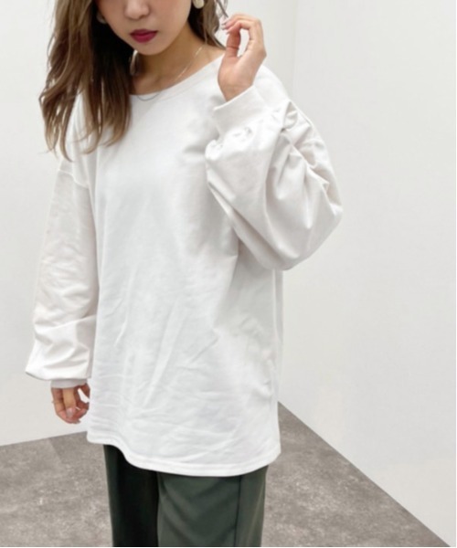 apres jour mignon(アプレジュールミニョン)の「バックUネックトップス【ZOZOTOWN限定アイテム】(Tシャツ/カットソー・レディース・グレイッシュベージュ/ブラック/ダークブルー/アイボリー・フリー/X-LARGE)」の17枚目の写真