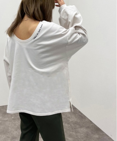 apres jour mignon(アプレジュールミニョン)の「バックUネックトップス【ZOZOTOWN限定アイテム】(Tシャツ/カットソー・レディース・グレイッシュベージュ/ブラック/ダークブルー/アイボリー・フリー/X-LARGE)」の18枚目の写真