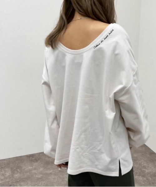 apres jour mignon(アプレジュールミニョン)の「バックUネックトップス【ZOZOTOWN限定アイテム】(Tシャツ/カットソー・レディース・グレイッシュベージュ/ブラック/ダークブルー/アイボリー・フリー/X-LARGE)」の19枚目の写真