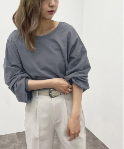 apres jour mignon(アプレジュールミニョン)の「バックUネックトップス【ZOZOTOWN限定アイテム】(Tシャツ/カットソー・レディース・グレイッシュベージュ/ブラック/ダークブルー/アイボリー・フリー/X-LARGE)」の6枚目の写真