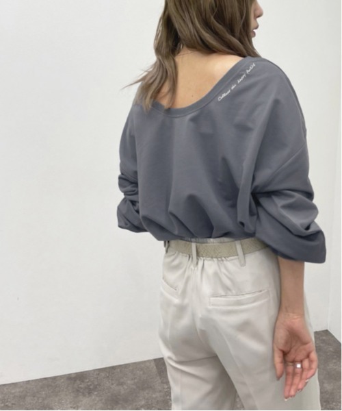apres jour mignon(アプレジュールミニョン)の「バックUネックトップス【ZOZOTOWN限定アイテム】(Tシャツ/カットソー・レディース・グレイッシュベージュ/ブラック/ダークブルー/アイボリー・フリー/X-LARGE)」の8枚目の写真