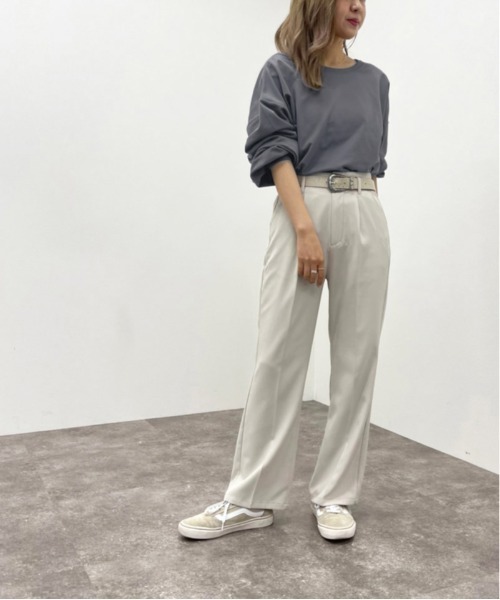apres jour mignon(アプレジュールミニョン)の「バックUネックトップス【ZOZOTOWN限定アイテム】(Tシャツ/カットソー・レディース・グレイッシュベージュ/ブラック/ダークブルー/アイボリー・フリー/X-LARGE)」の10枚目の写真