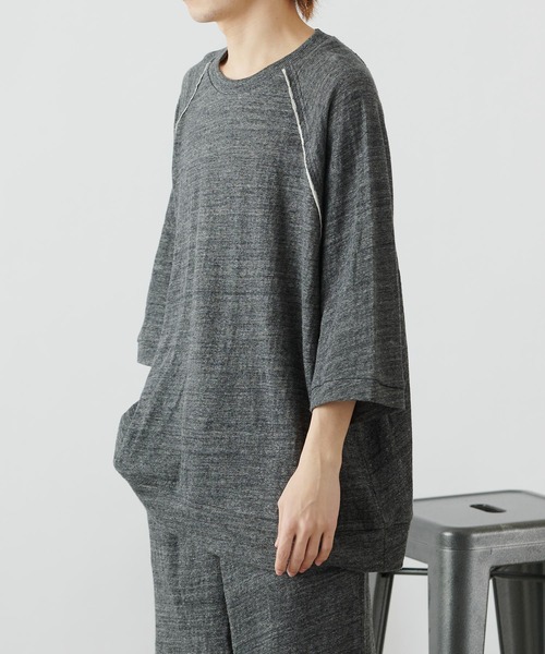 COLONY 2139(コロニートゥーワンスリーナイン)の「【MEN'S】粗挽き接結ラグラン半袖プルオーバー/ルームウェア (セットアップ可)(ルームウェア/パジャマ・メンズ・チャコールグレー/グレー・MEDIUM/LARGE)」の20枚目の写真