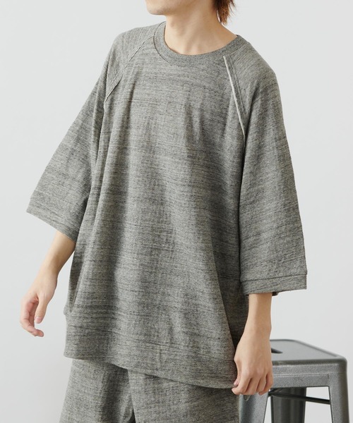 COLONY 2139(コロニートゥーワンスリーナイン)の「【MEN'S】粗挽き接結ラグラン半袖プルオーバー/ルームウェア (セットアップ可)(ルームウェア/パジャマ・メンズ・チャコールグレー/グレー・MEDIUM/LARGE)」の13枚目の写真