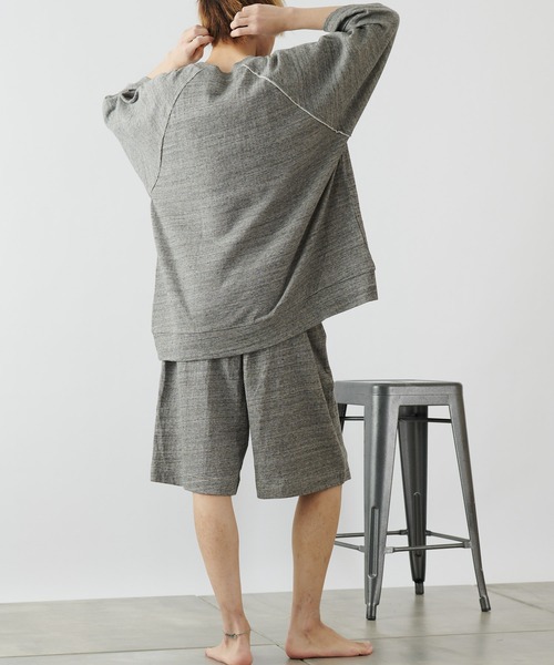COLONY 2139(コロニートゥーワンスリーナイン)の「【MEN'S】粗挽き接結ラグラン半袖プルオーバー/ルームウェア (セットアップ可)(ルームウェア/パジャマ・メンズ・チャコールグレー/グレー・MEDIUM/LARGE)」の18枚目の写真
