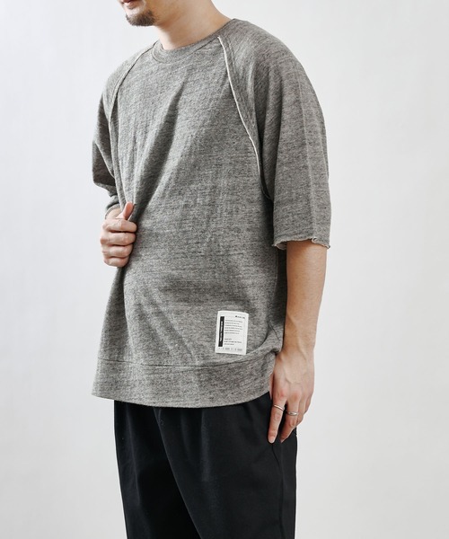 COLONY 2139(コロニートゥーワンスリーナイン)の「【MEN'S】粗挽き接結ラグラン半袖プルオーバー/ルームウェア (セットアップ可)(ルームウェア/パジャマ・メンズ・チャコールグレー/グレー・MEDIUM/LARGE)」の4枚目の写真