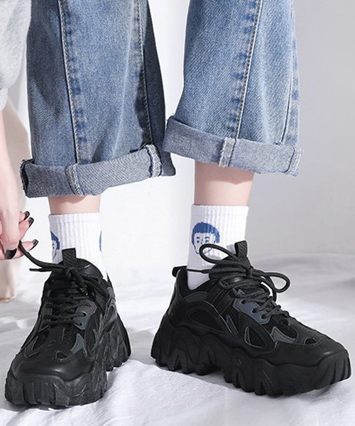 SVEC（シュベック）の「厚底 ソール ダッドシューズ（スニーカー・レディース・ホワイト/ブラック/ベージュ・36/37/38/40/39/35）」の7枚目の写真