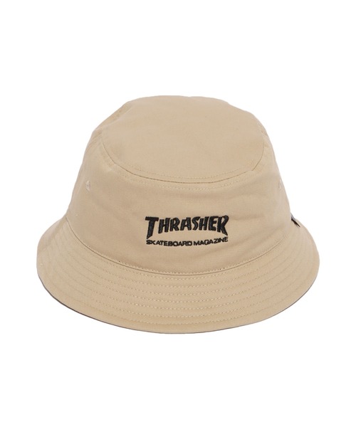 THRASHER（スラッシャー）の「THRASHER/スラッシャー GE14 THRASHER 21TH-H04K キッズ バケットハット ブランドロゴ 刺繍（ハット・キッズ・ベージュ/ブラック・ONE SIZE）」の14枚目の写真