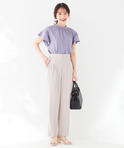 ANY SIS(エニィスィス)の「【洗える】ハイウエストサイドバックル テーパードパンツ(その他パンツ・レディース・ライトグレー系/黄土色系/ネイビー系・1/2/3)」の7枚目の写真