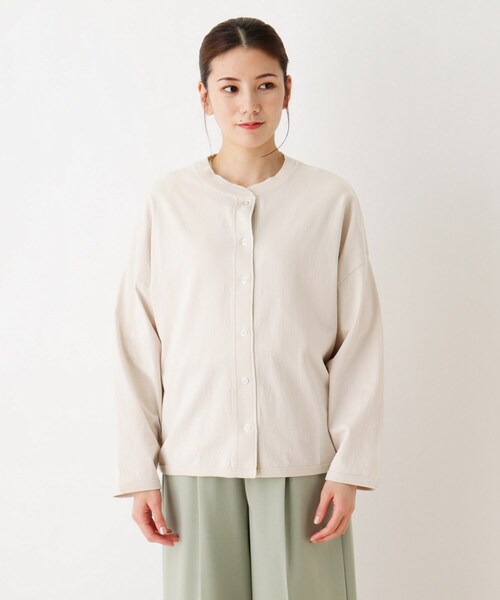 SHOO・LA・RUE（シューラルー）の「◆リングドットボタンカーディガン（カーディガン/ボレロ・レディース・チャコールグレー/イエロー/アイボリー・02/04/03）」の4枚目の写真