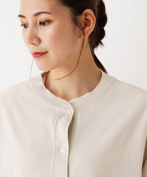 SHOO・LA・RUE（シューラルー）の「◆リングドットボタンカーディガン（カーディガン/ボレロ・レディース・チャコールグレー/イエロー/アイボリー・02/04/03）」の7枚目の写真