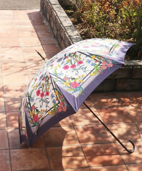 axes femme（アクシーズファム）の「スカーフパターン長傘（長傘・レディース・ネイビー/ピンク・MEDIUM）」の2枚目の写真