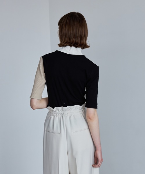 UNITED TOKYO（ユナイテッドトウキョウ）の「ブロッキングカットソー【手洗い可能】（Tシャツ/カットソー・レディース・ホワイト/ブルー/ブラック・FREE）」の7枚目の写真