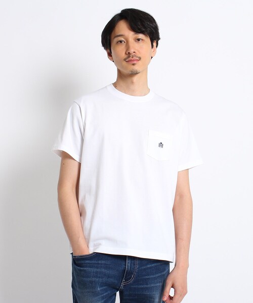 TAKEO KIKUCHI（タケオキクチ）の「◆【Sサイズ～】クラシックワンポイント ポケットTシャツ（Tシャツ/カットソー・メンズ・ホワイト/ブラック/ベージュ/ネイビー・01/02/03/04）」の2枚目の写真