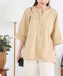 OMNES Another Edition | 製品染め コットンビッグポケットプルオーバーシャツ(シャツ/ブラウス)