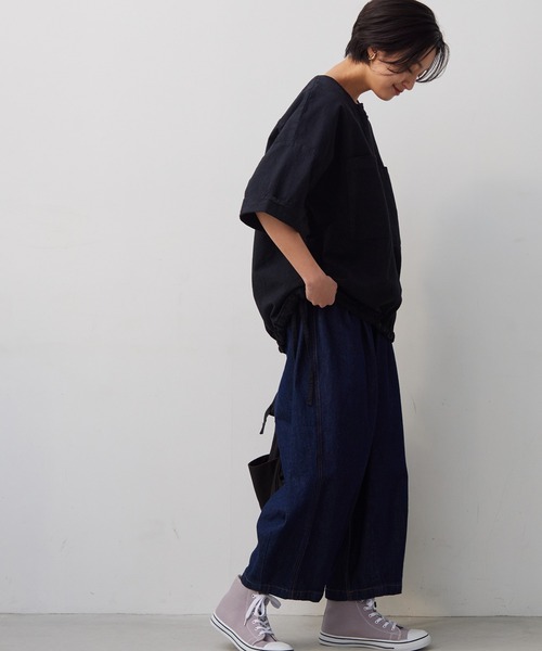 OMNES Another Edition（オムネス アナザーエディション）の「製品染め コットンビッグポケットプルオーバーシャツ（シャツ/ブラウス・レディース・ブラック/ベージュ/カーキ/モカ・FREE）」の10枚目の写真