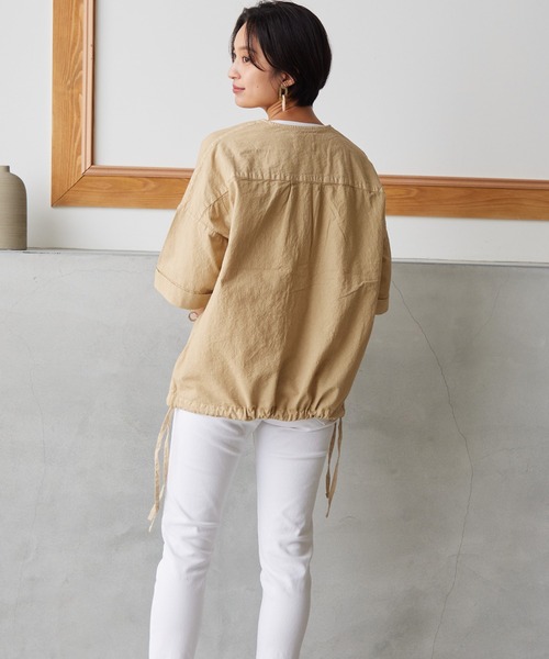 OMNES Another Edition（オムネス アナザーエディション）の「製品染め コットンビッグポケットプルオーバーシャツ（シャツ/ブラウス・レディース・ブラック/ベージュ/カーキ/モカ・FREE）」の16枚目の写真