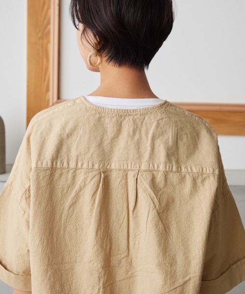 OMNES Another Edition（オムネス アナザーエディション）の「製品染め コットンビッグポケットプルオーバーシャツ（シャツ/ブラウス・レディース・ブラック/ベージュ/カーキ/モカ・FREE）」の14枚目の写真