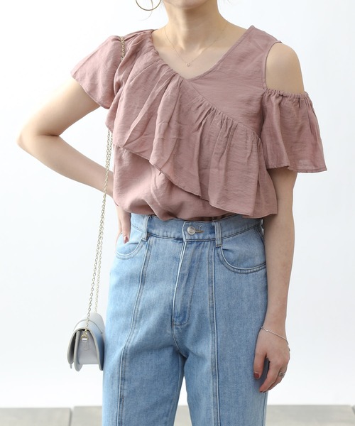 COLONY 2139（コロニートゥーワンスリーナイン）の「【WEB・一部店舗限定】スラブガーゼアウトカットレイヤーフリルブラウス（シャツ/ブラウス・レディース・オフホワイト/ブラック/ピンク・FREE）」の3枚目の写真