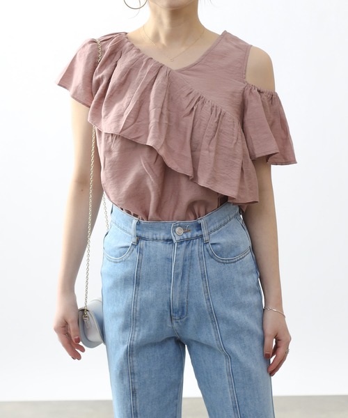 COLONY 2139（コロニートゥーワンスリーナイン）の「【WEB・一部店舗限定】スラブガーゼアウトカットレイヤーフリルブラウス（シャツ/ブラウス・レディース・オフホワイト/ブラック/ピンク・FREE）」の5枚目の写真