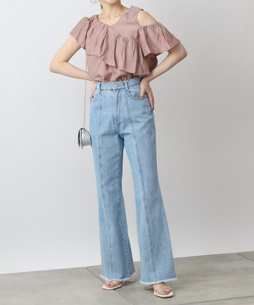 COLONY 2139（コロニートゥーワンスリーナイン）の「【WEB・一部店舗限定】スラブガーゼアウトカットレイヤーフリルブラウス（シャツ/ブラウス・レディース・オフホワイト/ブラック/ピンク・FREE）」の8枚目の写真