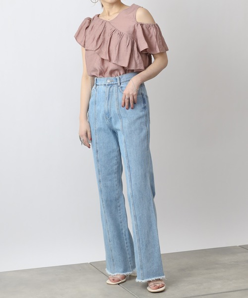 COLONY 2139（コロニートゥーワンスリーナイン）の「【WEB・一部店舗限定】スラブガーゼアウトカットレイヤーフリルブラウス（シャツ/ブラウス・レディース・オフホワイト/ブラック/ピンク・FREE）」の10枚目の写真