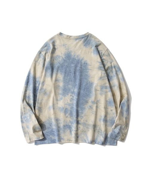 HOOK（フック）の「【HOOK】個性派タイダイ染めロングt（Tシャツ/カットソー・メンズ・ピンク/ブルー/グレー・M/L/XL/XXL）」の4枚目の写真