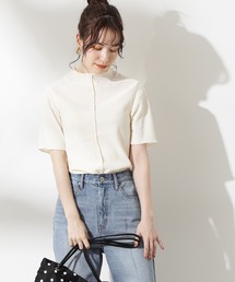N.(N. Natural Beauty Basic) | リブハイネック五分袖カットソー(Tシャツ/カットソー)