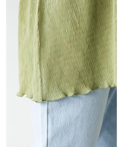 Green Parks(グリーンパークス)の「シャーリングカットプルオーバー*(Tシャツ/カットソー・レディース・チャコールグレー/イエロー/オフホワイト・FREE)」の11枚目の写真