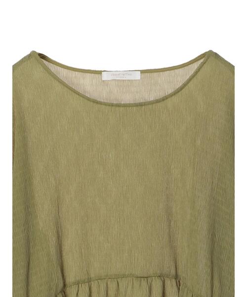 Green Parks(グリーンパークス)の「シャーリングカットプルオーバー*(Tシャツ/カットソー・レディース・チャコールグレー/イエロー/オフホワイト・FREE)」の15枚目の写真