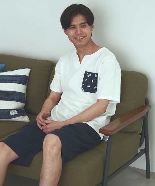 Blue Standard (ブルースタンダード)の「【BLUE STANDARD】速乾 制菌 防臭 快適 シワになりにくい ドライワッフルポケTシャツ(Tシャツ/カットソー・メンズ・ブルー系その他/ネイビー/ホワイト/オフホワイト・MEDIUM/LARGE/X-LARGE)」の13枚目の写真