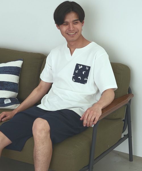 Blue Standard (ブルースタンダード)の「【BLUE STANDARD】速乾 制菌 防臭 快適 シワになりにくい ドライワッフルポケTシャツ(Tシャツ/カットソー・メンズ・ブルー系その他/ネイビー/ホワイト/オフホワイト・MEDIUM/LARGE/X-LARGE)」の12枚目の写真
