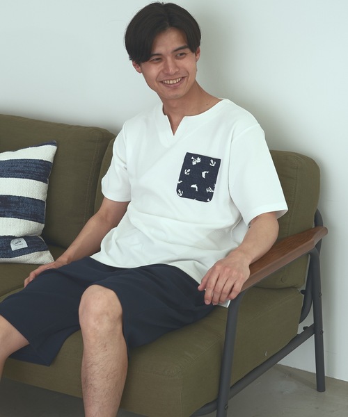 Blue Standard (ブルースタンダード)の「【BLUE STANDARD】速乾 制菌 防臭 快適 シワになりにくい ドライワッフルポケTシャツ(Tシャツ/カットソー・メンズ・ブルー系その他/ネイビー/ホワイト/オフホワイト・MEDIUM/LARGE/X-LARGE)」の11枚目の写真