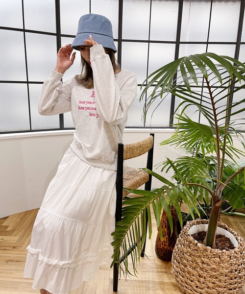 at12:03（アットイチニーゼロサン）の「ティアードフリルボリュームロングスカート（スカート・レディース・ホワイト/ブラック・FREE）」の21枚目の写真