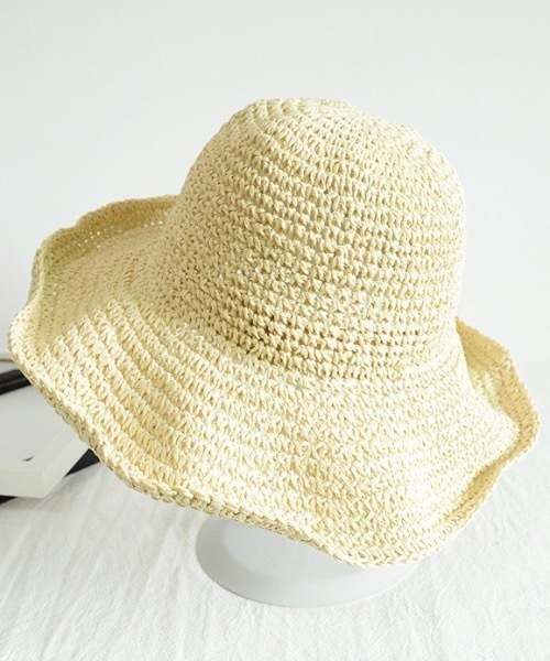 KOR（ケーオーアール）の「フレア麦わら帽子（ハット・レディース・ブラウン/アイボリー・FREE）」の2枚目の写真