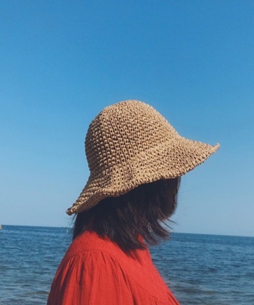 KOR（ケーオーアール）の「フレア麦わら帽子（ハット・レディース・ブラウン/アイボリー・FREE）」の17枚目の写真