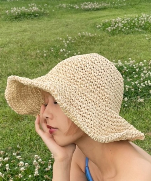 KOR（ケーオーアール）の「フレア麦わら帽子（ハット・レディース・ブラウン/アイボリー・FREE）」の4枚目の写真