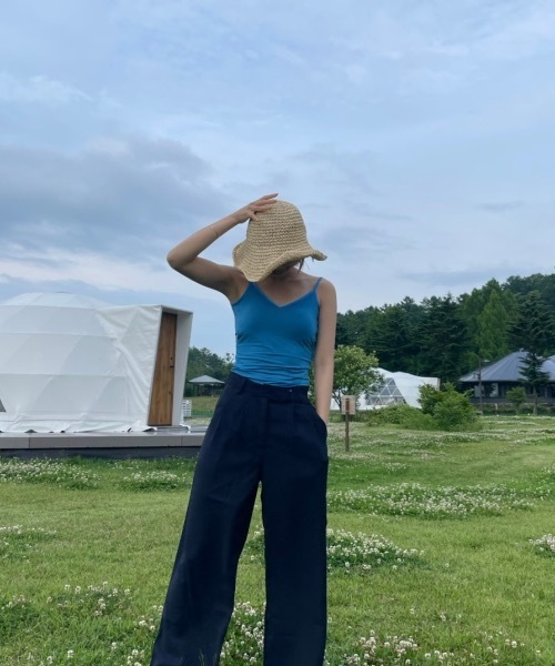 KOR（ケーオーアール）の「フレア麦わら帽子（ハット・レディース・ブラウン/アイボリー・FREE）」の9枚目の写真