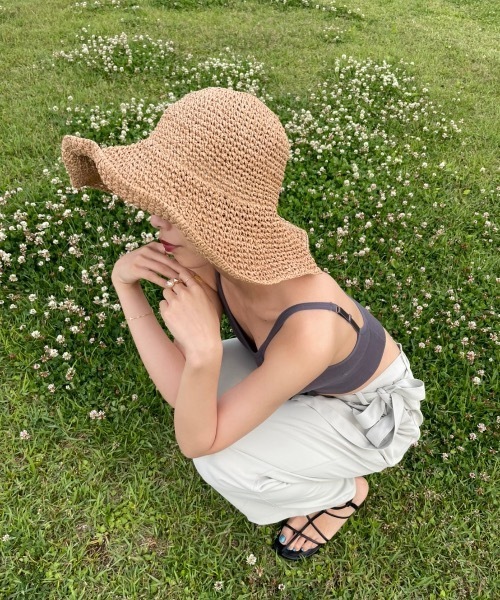 KOR（ケーオーアール）の「フレア麦わら帽子（ハット・レディース・ブラウン/アイボリー・FREE）」の12枚目の写真