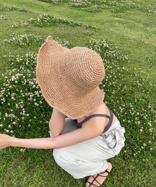 KOR（ケーオーアール）の「フレア麦わら帽子（ハット・レディース・ブラウン/アイボリー・FREE）」の13枚目の写真