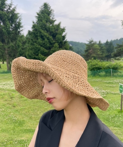 KOR（ケーオーアール）の「フレア麦わら帽子（ハット・レディース・ブラウン/アイボリー・FREE）」の16枚目の写真