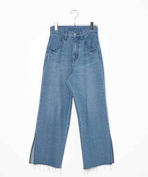 DuKKah（デュカ）の「Dukkah/【低身長向け】スリットストレートパンツ（デニムパンツ・レディース・ダークインディゴブルー/ホワイト・X-SMALL）」の13枚目の写真