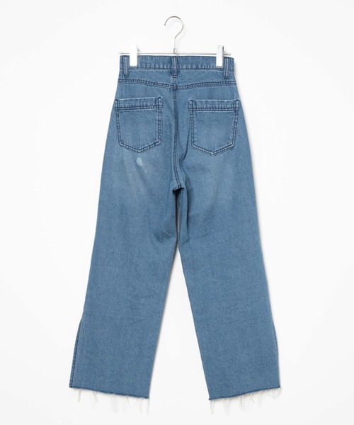 DuKKah（デュカ）の「Dukkah/【低身長向け】スリットストレートパンツ（デニムパンツ・レディース・ダークインディゴブルー/ホワイト・X-SMALL）」の14枚目の写真