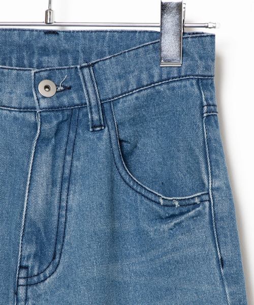 DuKKah（デュカ）の「Dukkah/【低身長向け】スリットストレートパンツ（デニムパンツ・レディース・ダークインディゴブルー/ホワイト・X-SMALL）」の17枚目の写真