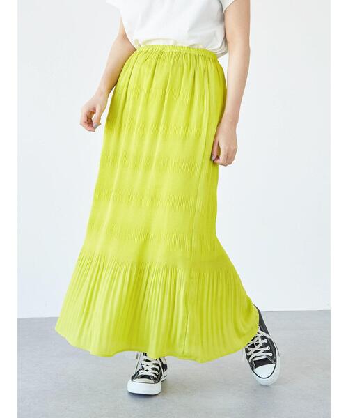 Green　Parks（グリーンパークス）の「マジョリカIラインスカート＊（スカート・レディース・イエロー/パープル/チャコールグレー・FREE）」の5枚目の写真