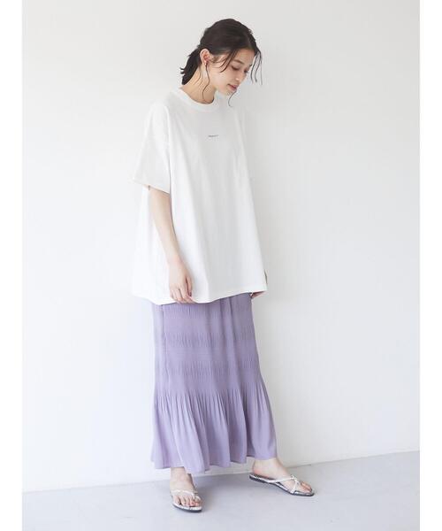 Green　Parks（グリーンパークス）の「マジョリカIラインスカート＊（スカート・レディース・イエロー/パープル/チャコールグレー・FREE）」の7枚目の写真