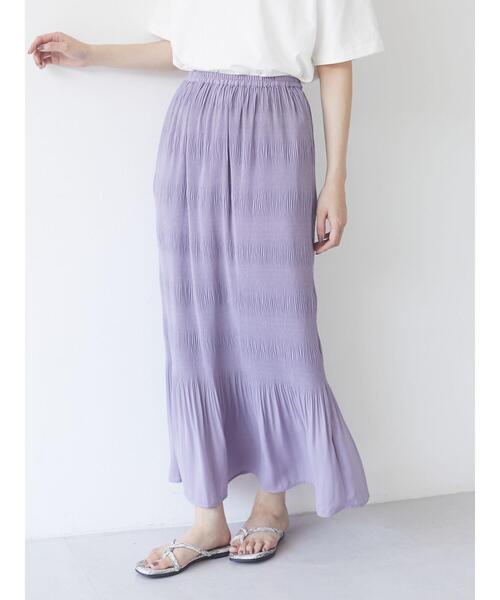 Green　Parks（グリーンパークス）の「マジョリカIラインスカート＊（スカート・レディース・イエロー/パープル/チャコールグレー・FREE）」の10枚目の写真