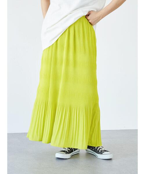 Green　Parks（グリーンパークス）の「マジョリカIラインスカート＊（スカート・レディース・イエロー/パープル/チャコールグレー・FREE）」の17枚目の写真